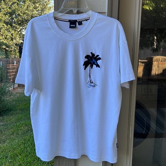 Boss Oversized-fit interlock-cotton T-shirt with Appliqué Palm Tree artwork Men - Picture 10 of 12